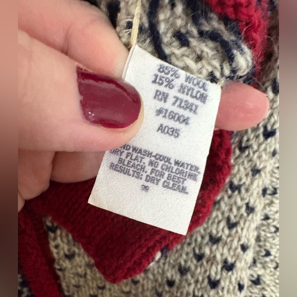 Vintage L.L.Bean Birdseye Fisherman Cardigan – Wool Blend Made in USA Women’s M - Picture 9 of 10